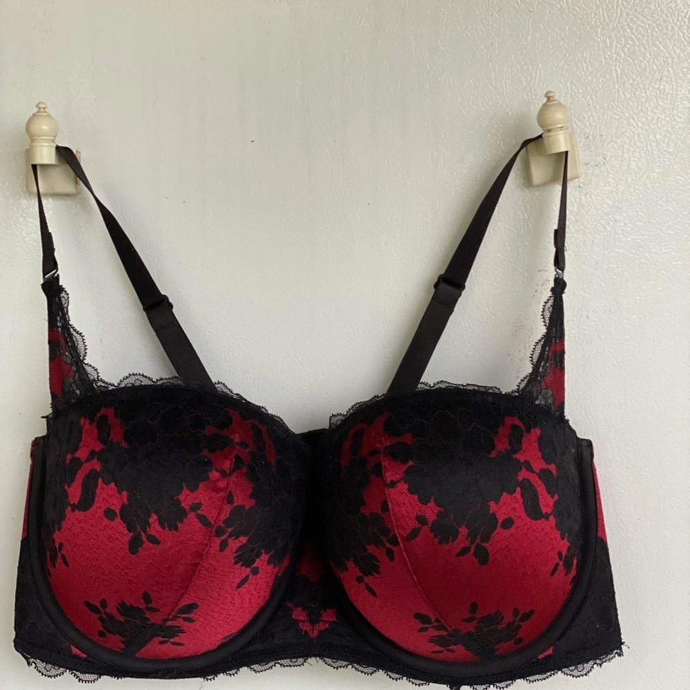 Red/Blk lace 40F(3D) Torrid T-Shirt Push-up Bra